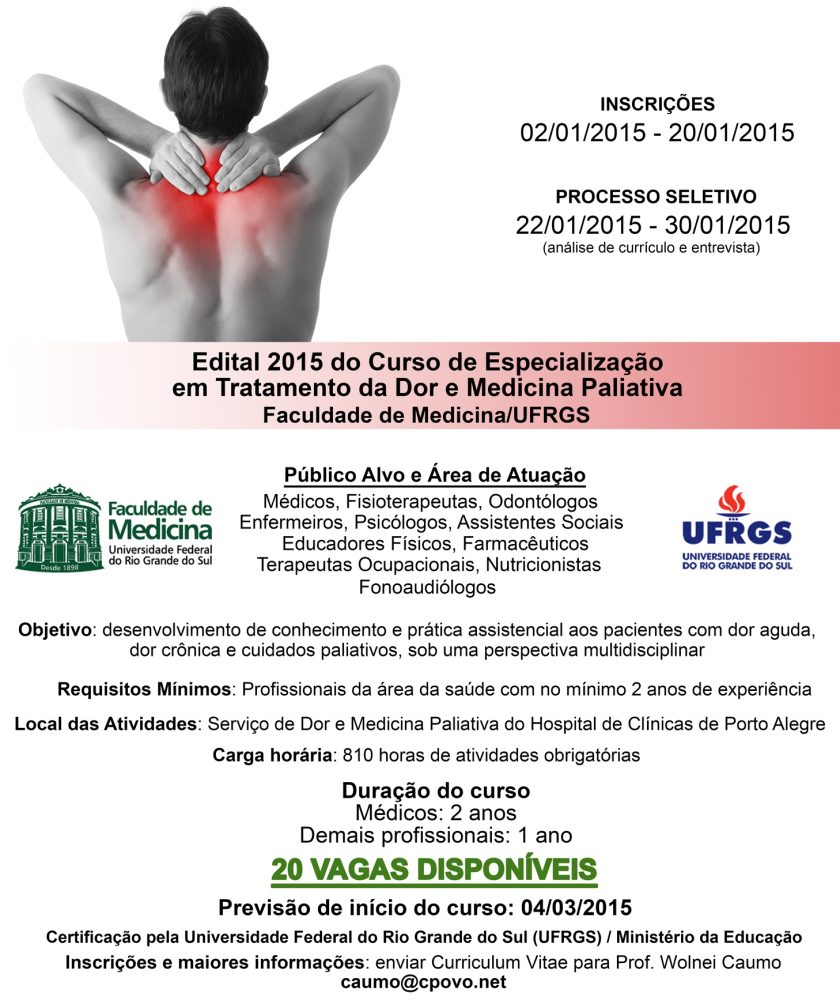 CURSO de DOR e MEDICINA PALIATIVA - UFRGS 2015