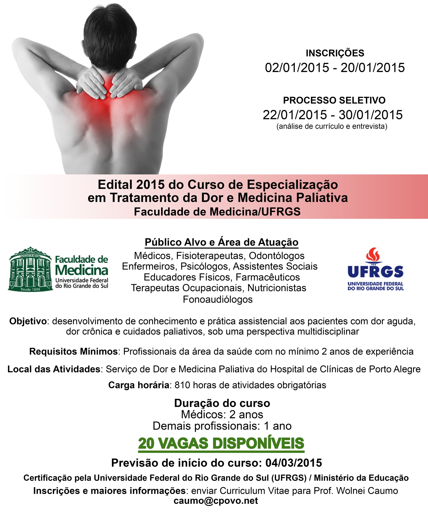 CURSO de DOR e MEDICINA PALIATIVA - UFRGS 2015